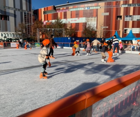 仮設アイススケート場の冷却設備として